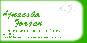 ajnacska forjan business card